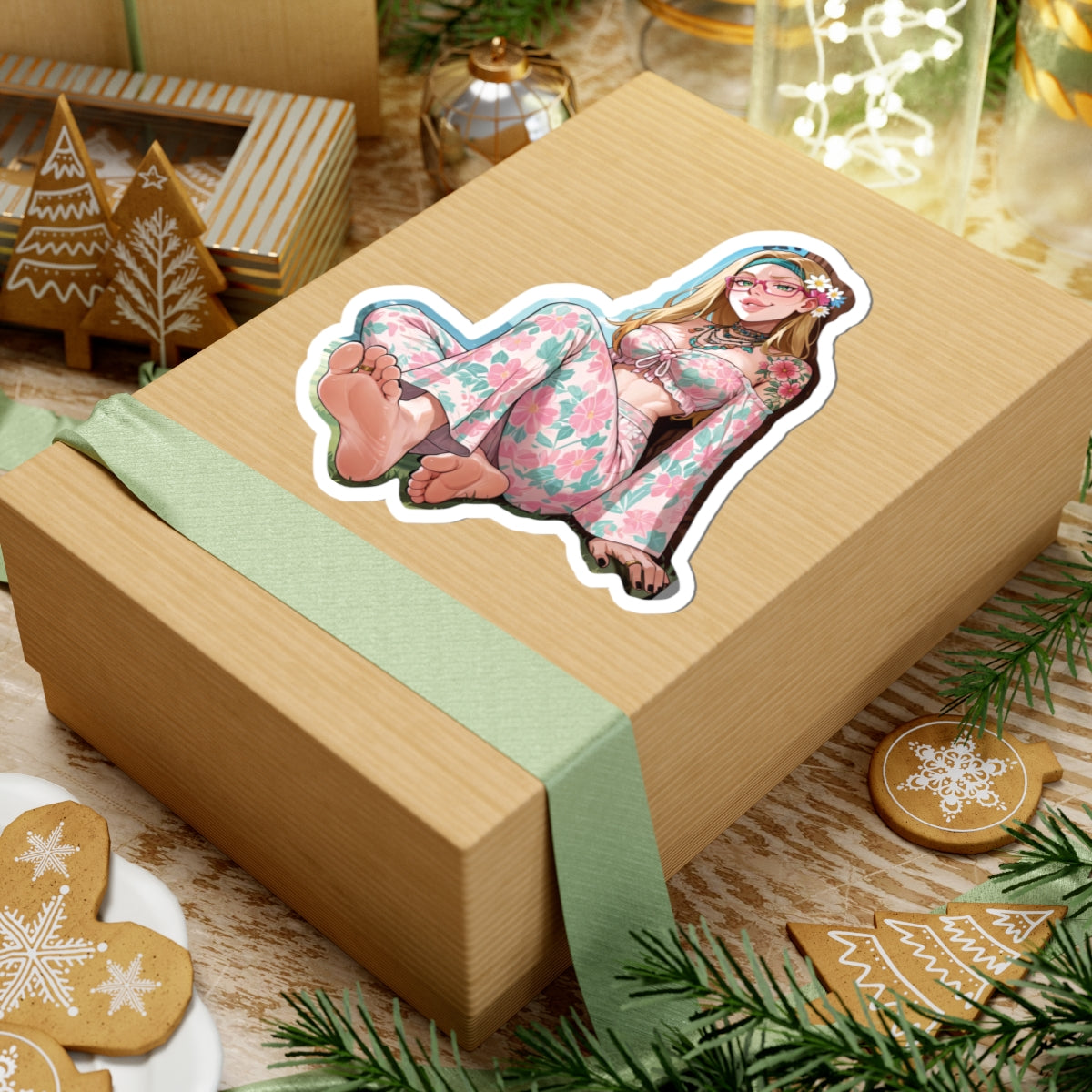 Hippie Girls Feet 08, Honey Lemon V1 | Kiss-Cut Sticker