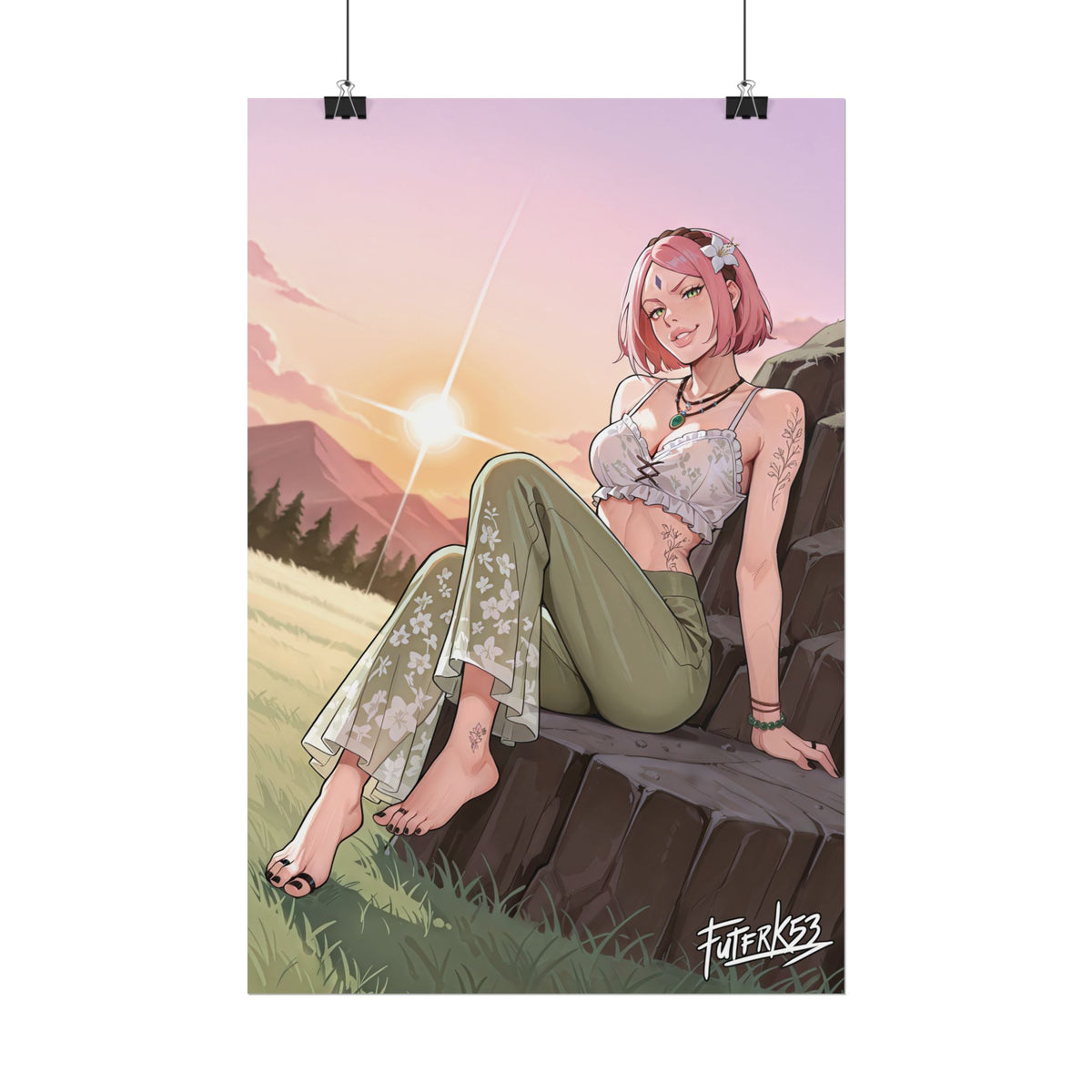 Hippie Girls Feet 06, Sakura V1 | Rolled Poster Art