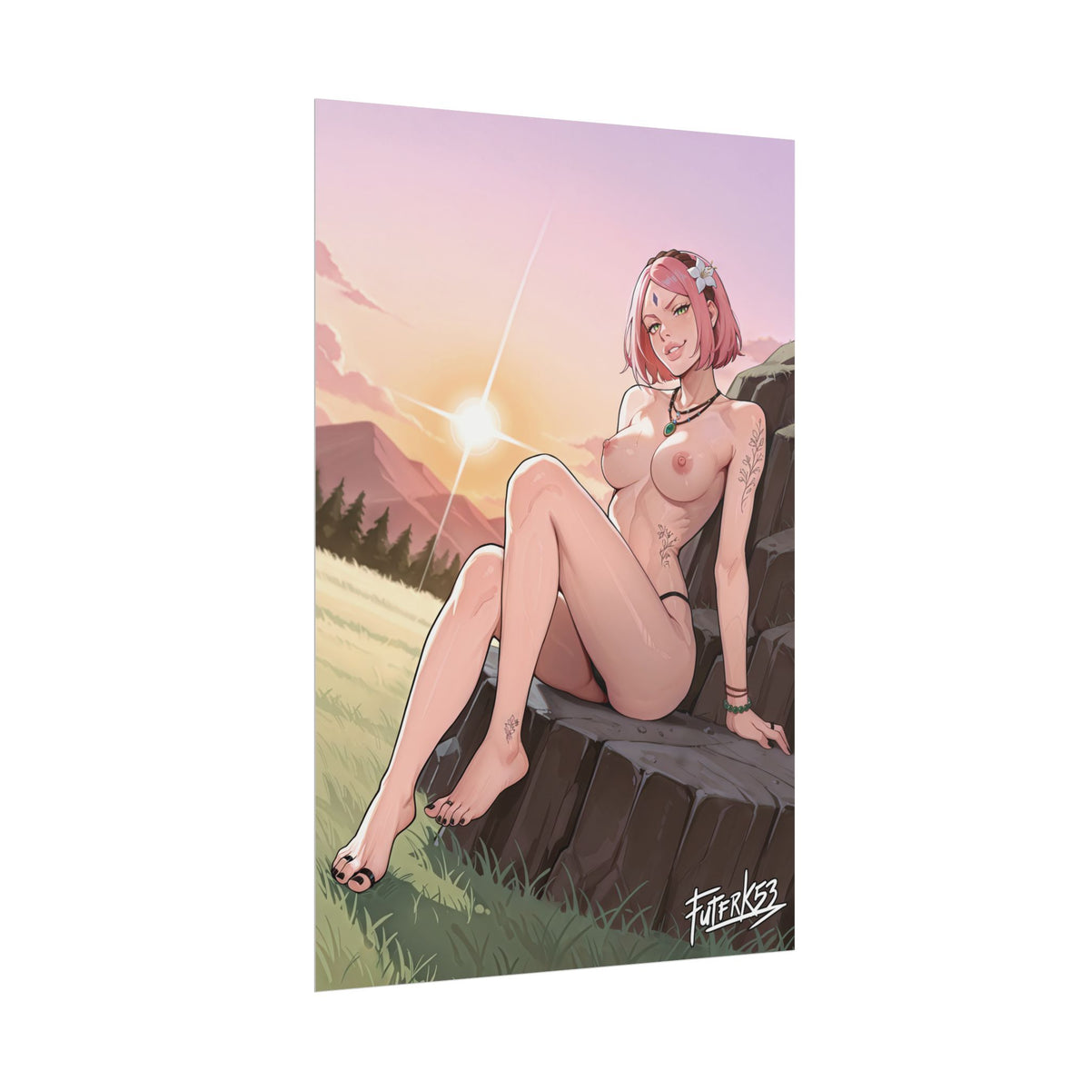 Hippie Girls Feet 06, Sakura V2 | Rolled Poster Art