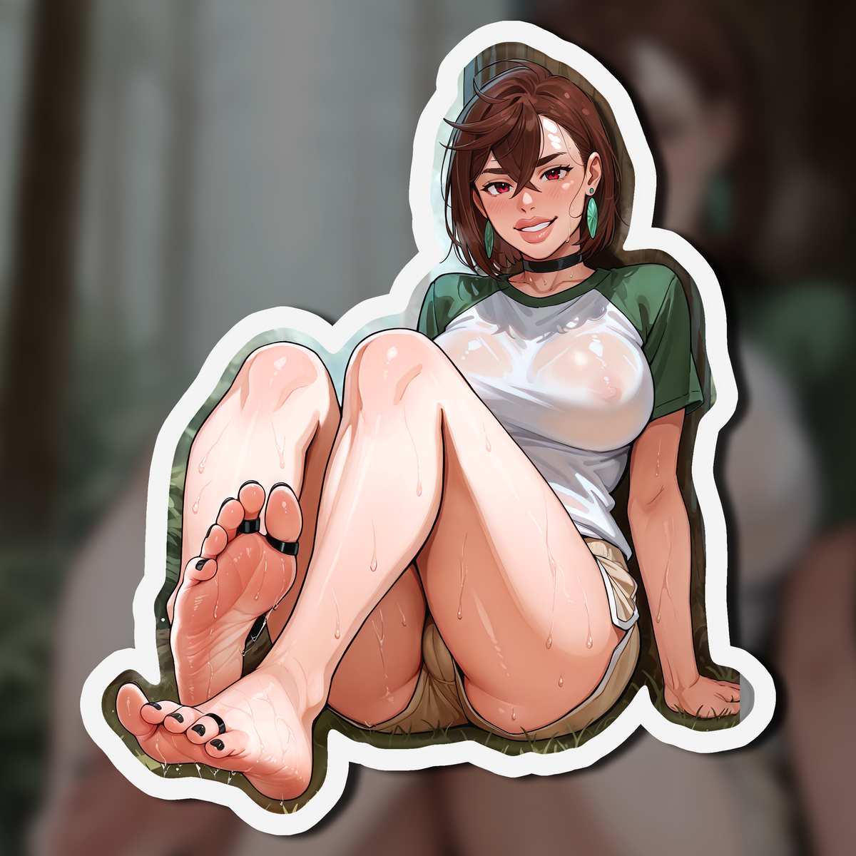 Summer Camp Feet 09, Momo Ayase V1 | Kiss-Cut Sticker