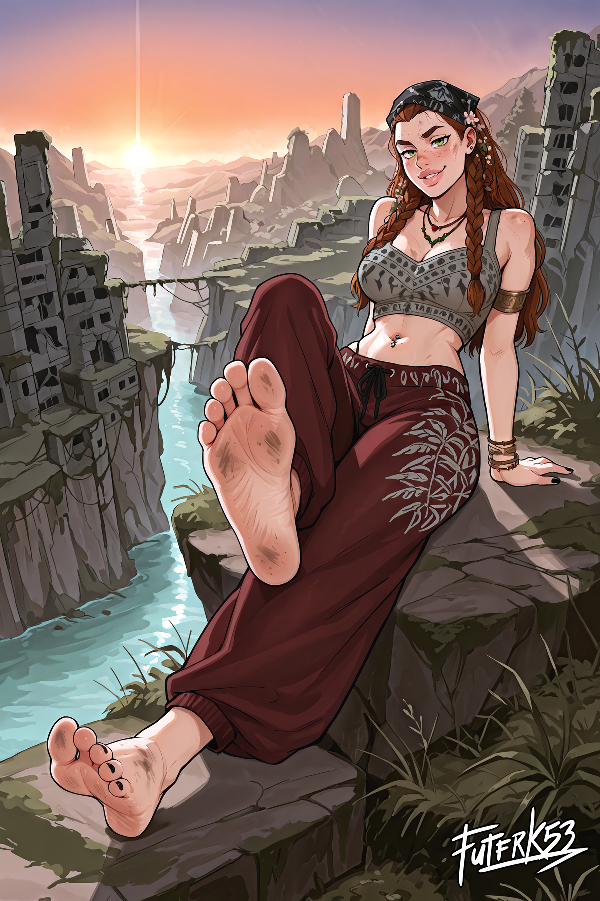 Hippie Girls Feet 02, Aloy V1 | Rolled Poster Art