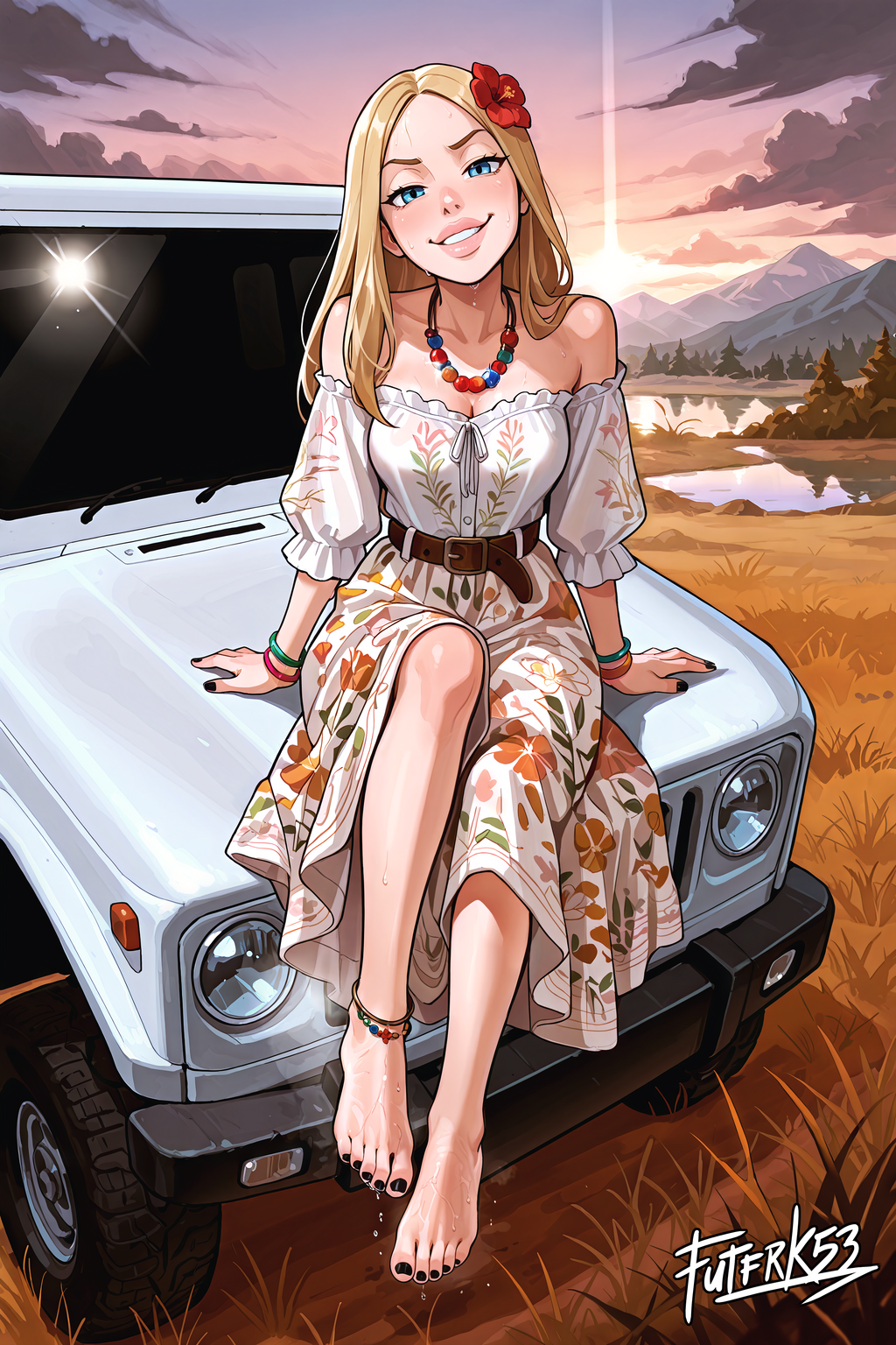 Hippie Girls Feet 05, Terra V1 | Rolled Poster Art