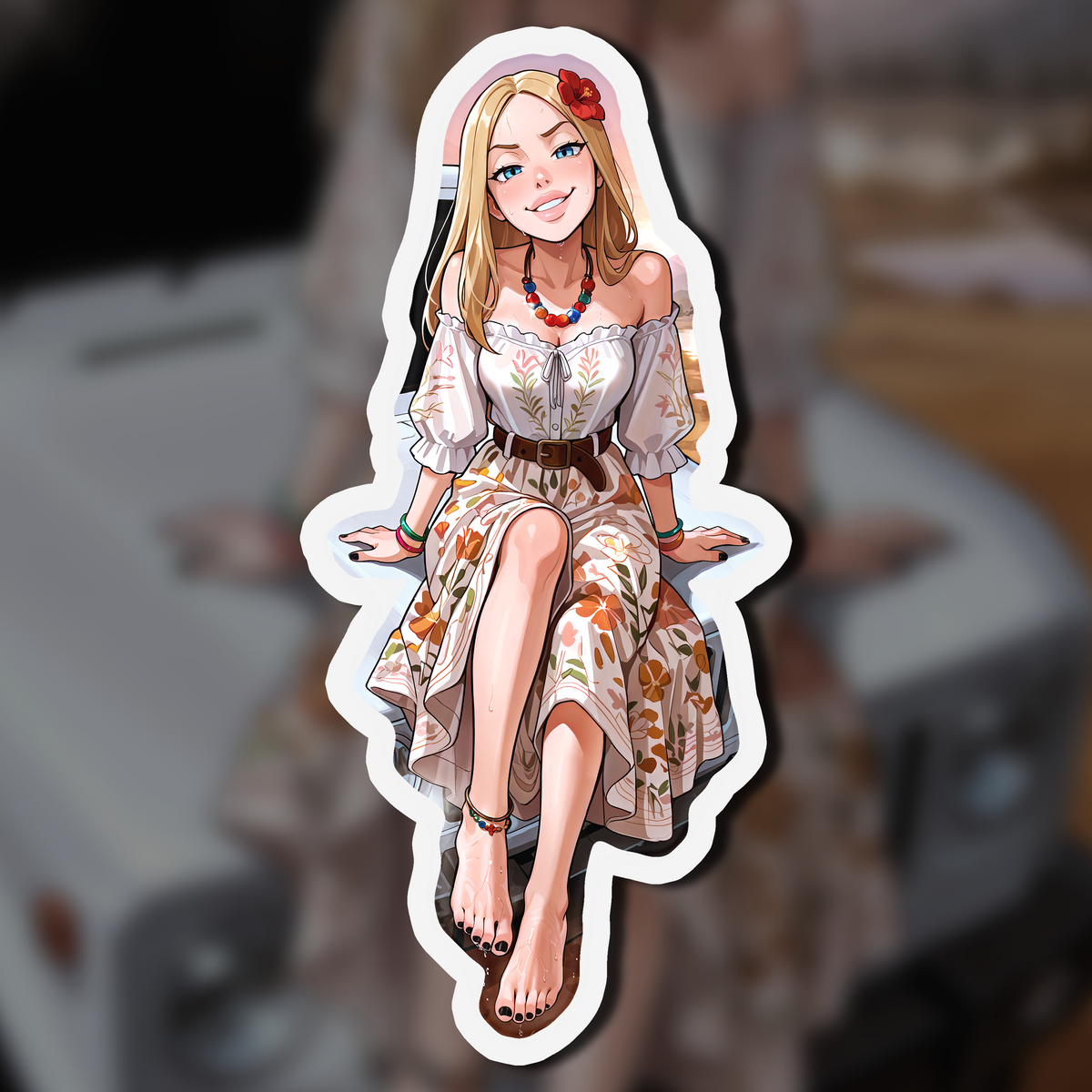 Hippie Girls Feet 05, Terra V1 | Kiss-Cut Sticker
