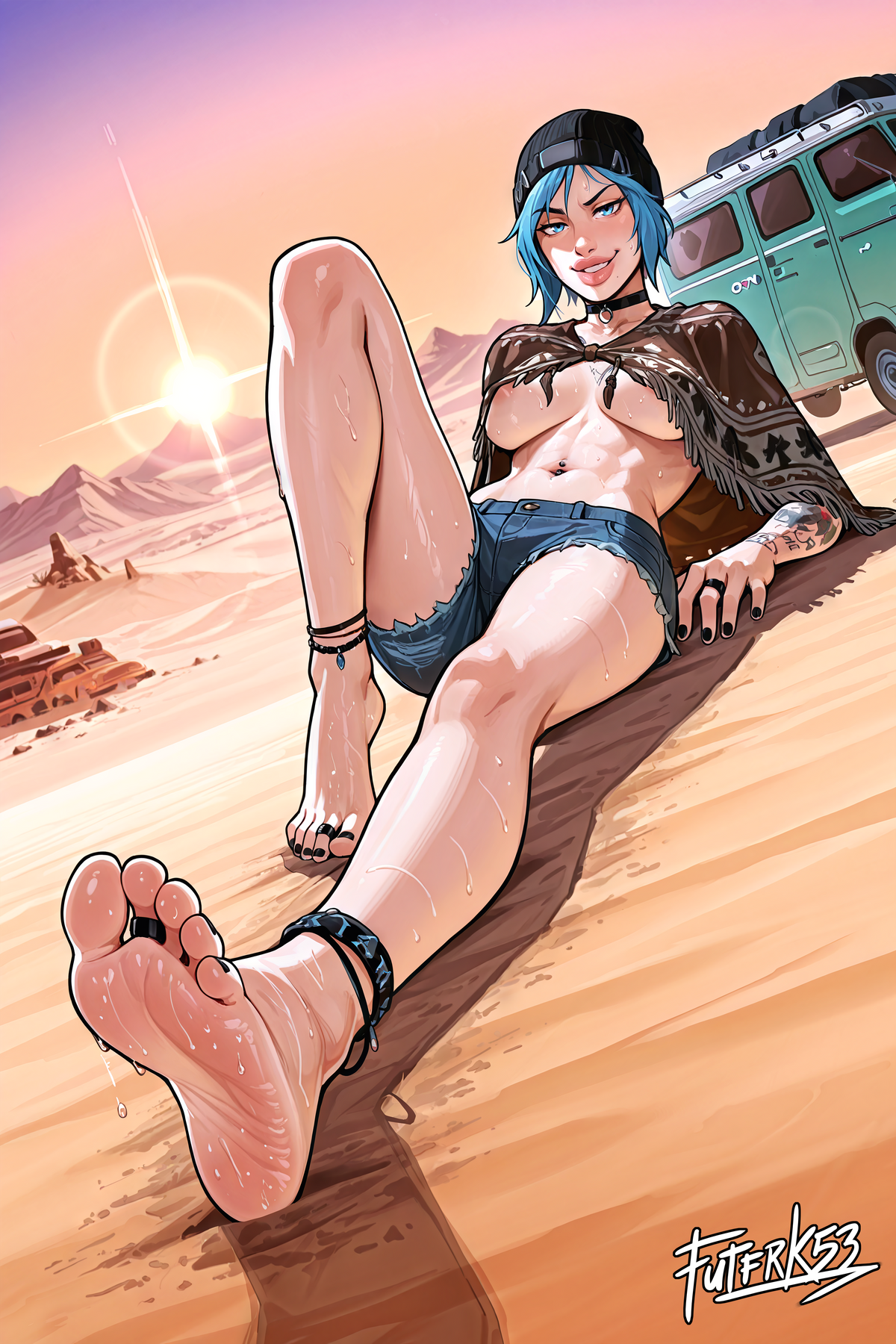 Hippie Girls Feet 07, Chloe V1 | Rolled Poster Art