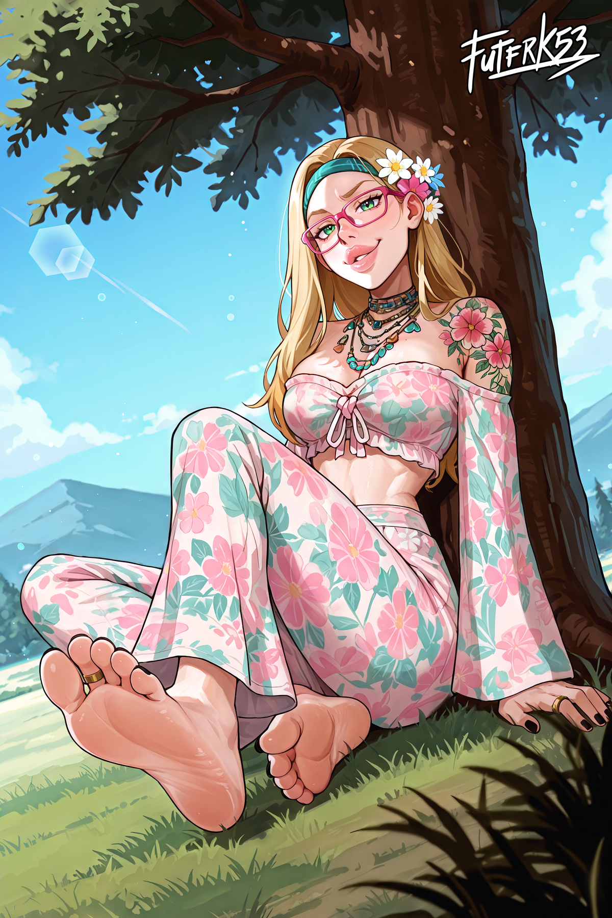 Hippie Girls Feet 08, Honey Lemon V1 | Rolled Poster Art