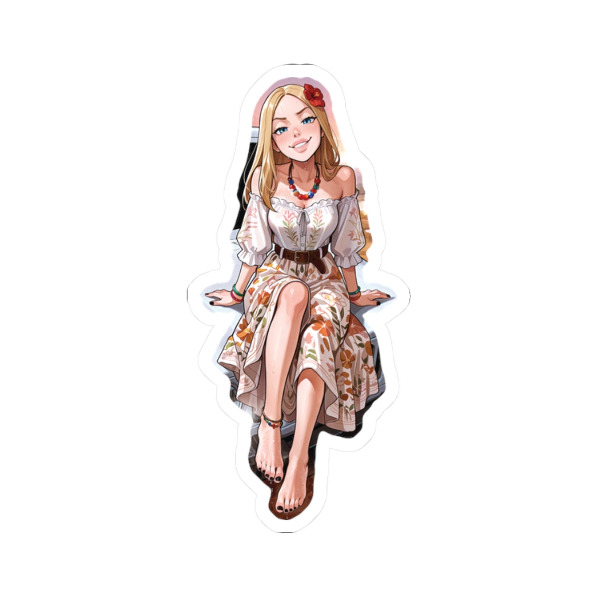 Hippie Girls Feet 05, Terra V1 | Kiss-Cut Sticker