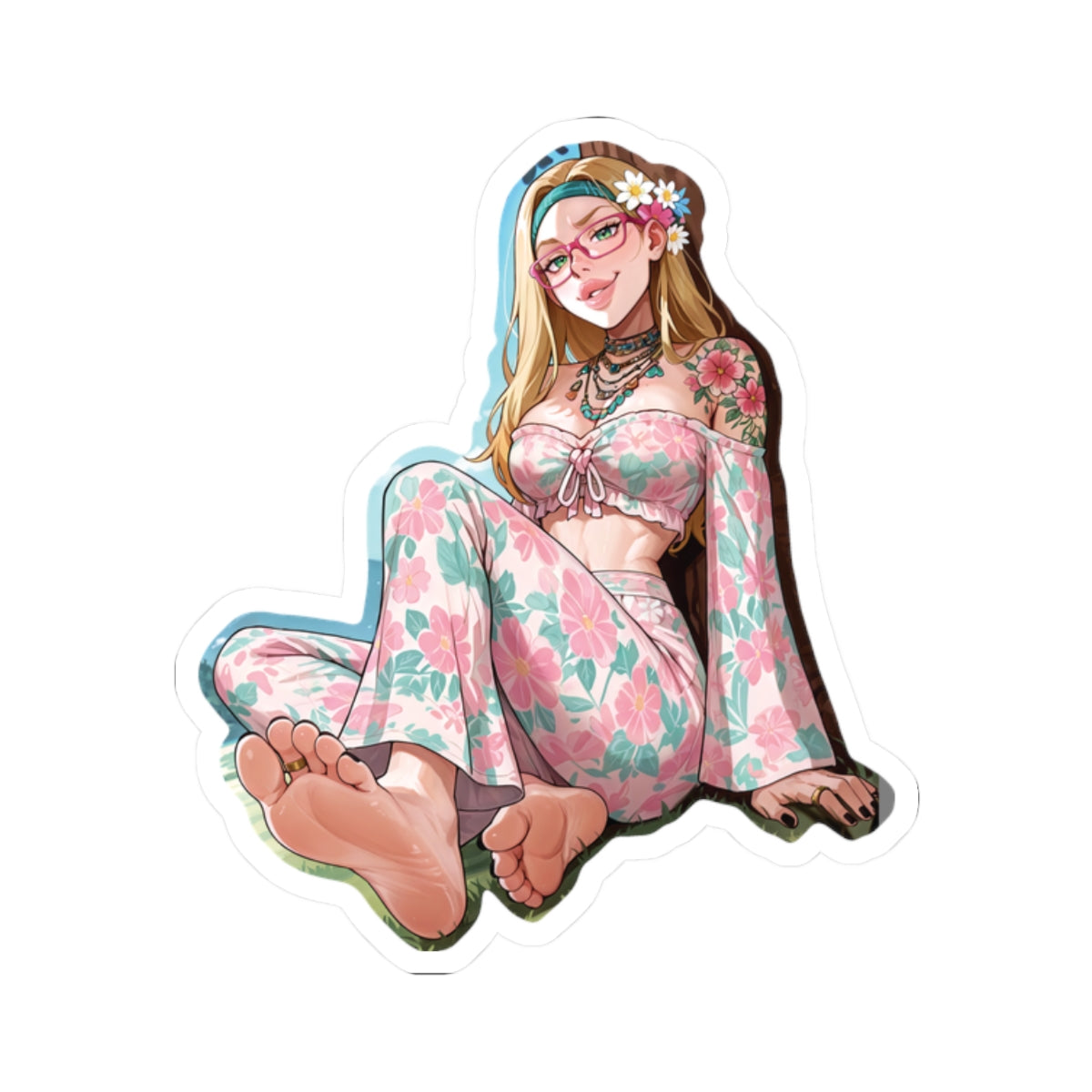 Hippie Girls Feet 08, Honey Lemon V1 | Kiss-Cut Sticker