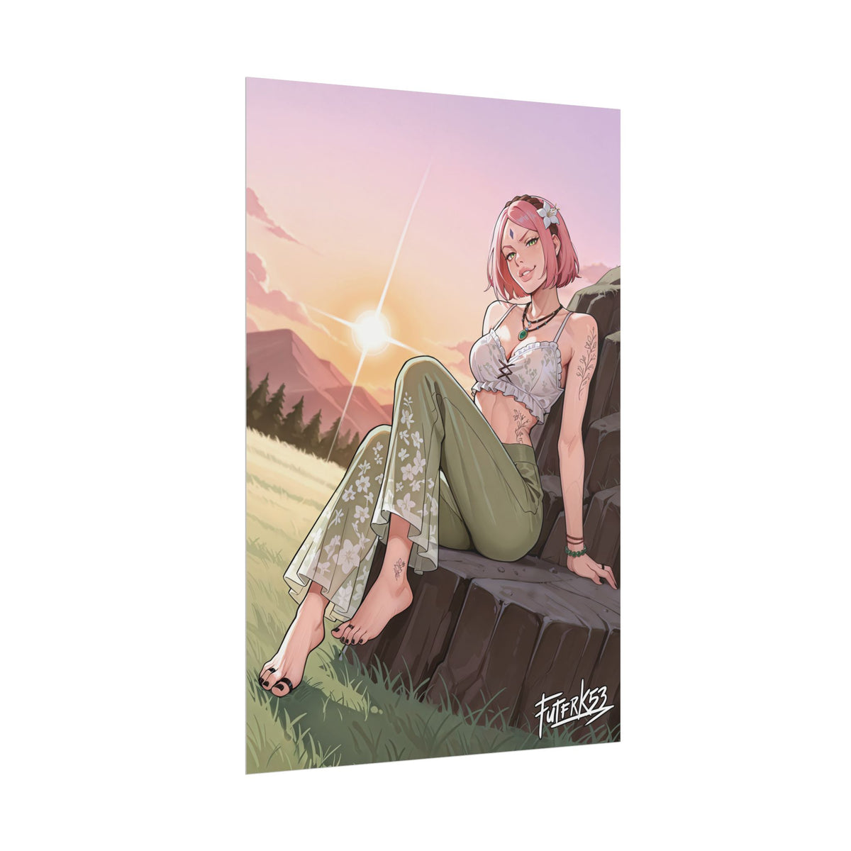 Hippie Girls Feet 06, Sakura V1 | Rolled Poster Art